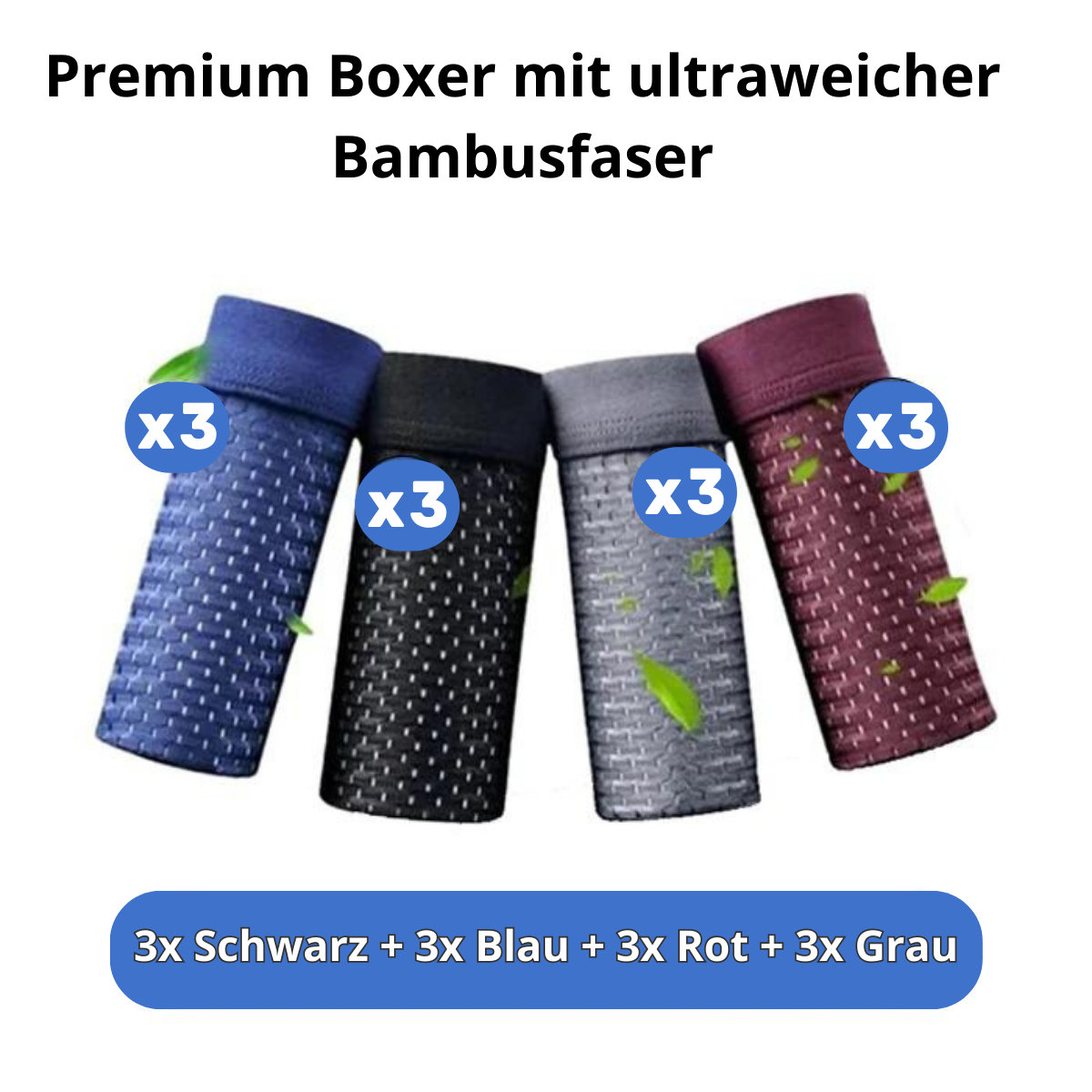 Mikrofaser Boxershorts Herren 4er-Pack